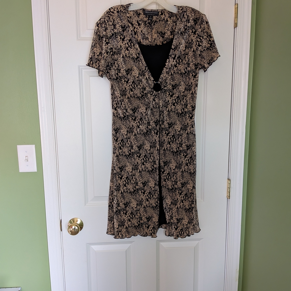 Floral Black and Cream Women's Dress